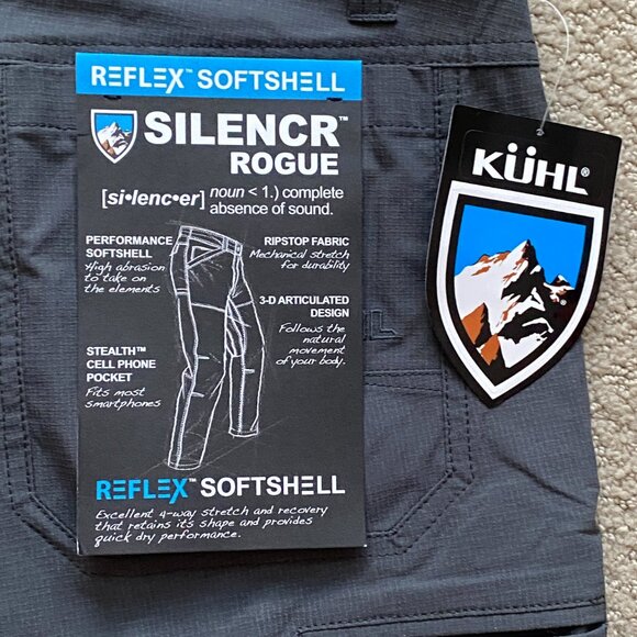 KUHL Silencr Rogue Pant 30x34 Tapered Fit Ripstop Stretch Carbon Gray NWT - Picture 3 of 13